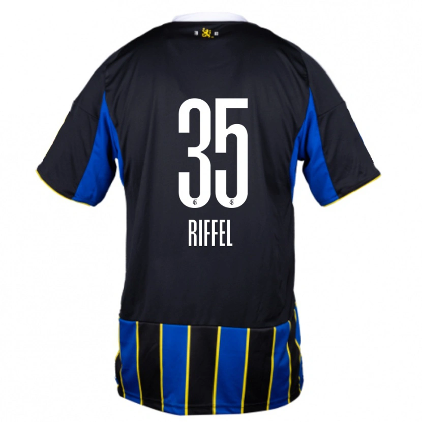 Danxen Herren Kim Riffel #35 Blau Schwarz Gelb Heimtrikot Trikot 2025/26 T-Shirt Schweiz