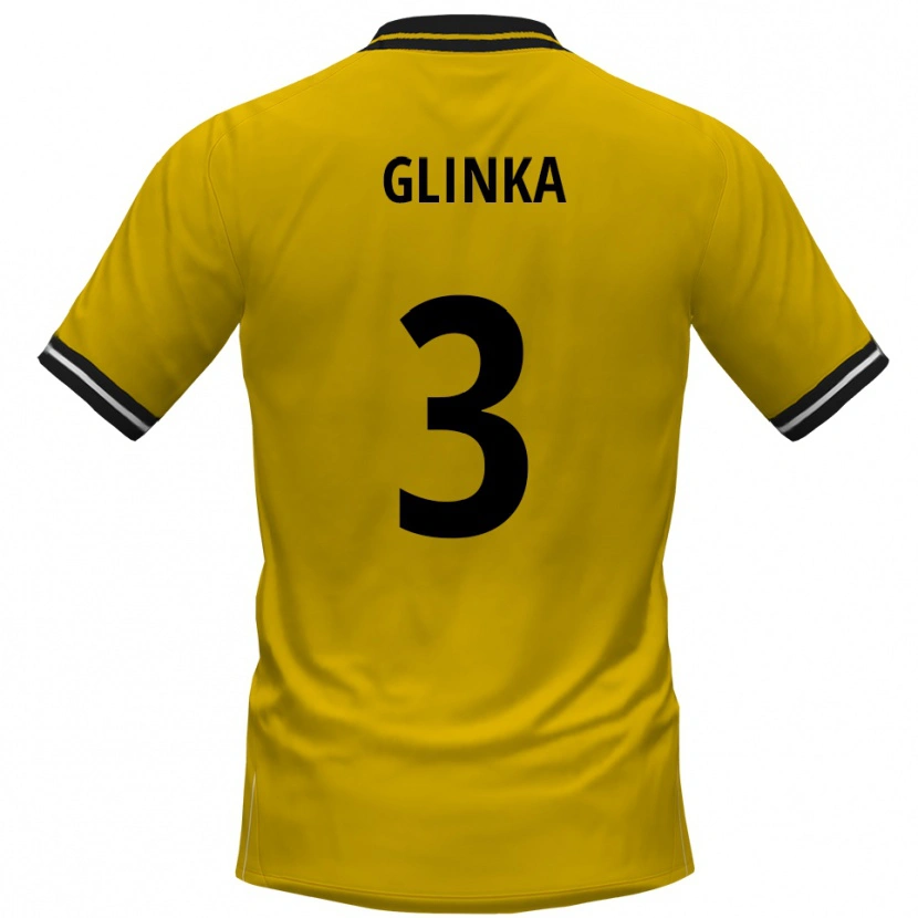 Danxen Herren Tim Glinka #3 Gelb Schwarz Heimtrikot Trikot 2025/26 T-Shirt Schweiz