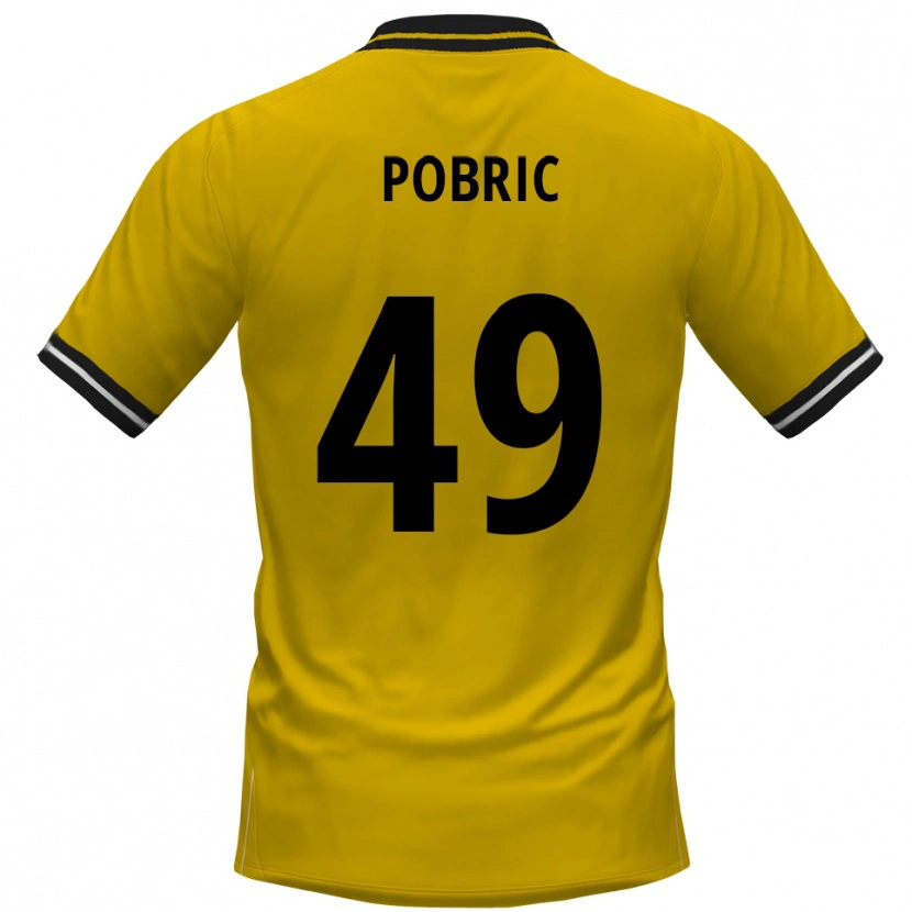 Danxen Herren Mika Pobric #49 Gelb Schwarz Heimtrikot Trikot 2025/26 T-Shirt Schweiz