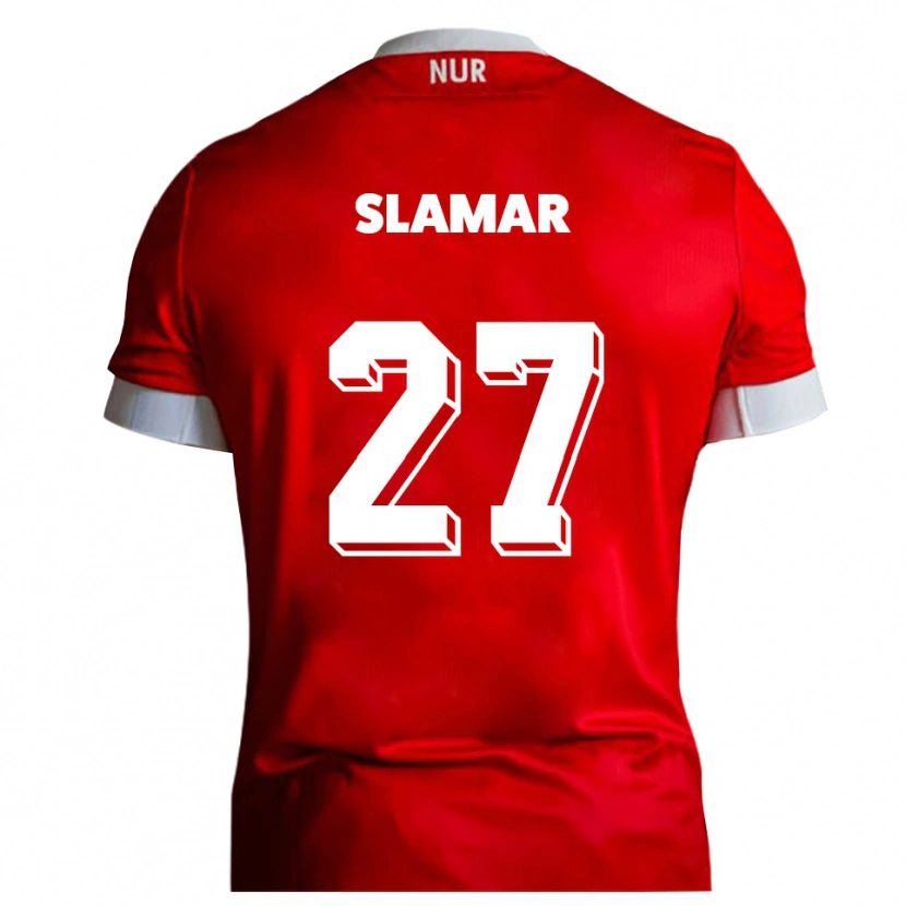 Danxen Herren Dennis Slamar #27 Rot Weiß Heimtrikot Trikot 2025/26 T-Shirt Schweiz