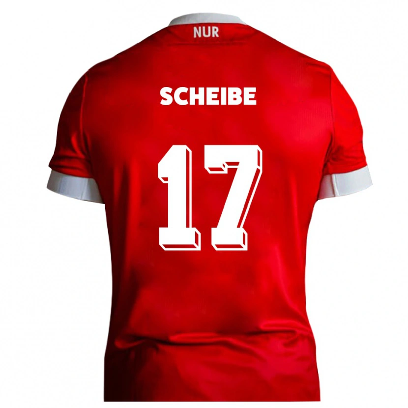 Danxen Herren Niklas Scheibe #17 Rot Weiß Heimtrikot Trikot 2025/26 T-Shirt Schweiz