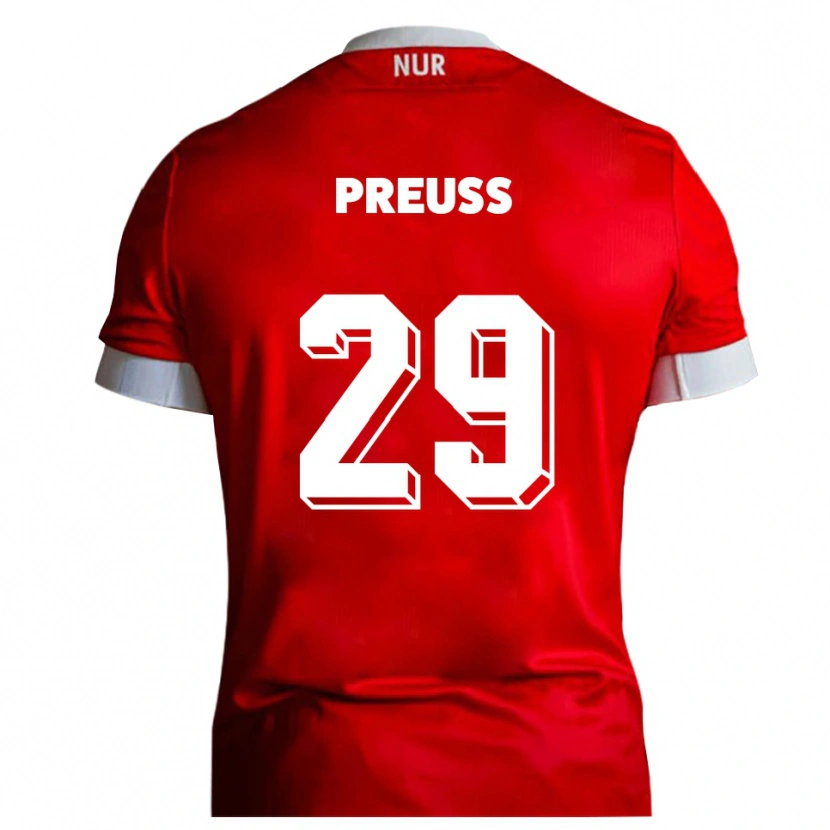 Danxen Herren Marlon Preuß #29 Rot Weiß Heimtrikot Trikot 2025/26 T-Shirt Schweiz