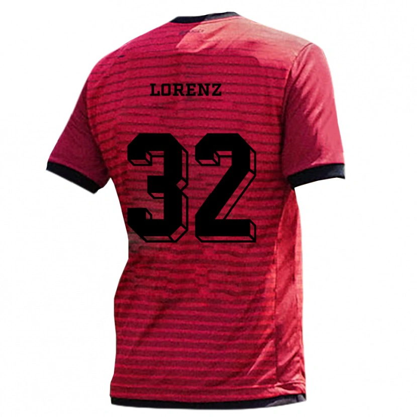 Danxen Herren Simon Lorenz #32 Rot Schwarz Heimtrikot Trikot 2025/26 T-Shirt Schweiz