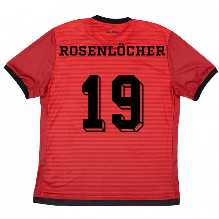 Danxen Herren Linus Rosenlöcher #19 Rot Schwarz Heimtrikot Trikot 2025/26 T-Shirt Schweiz