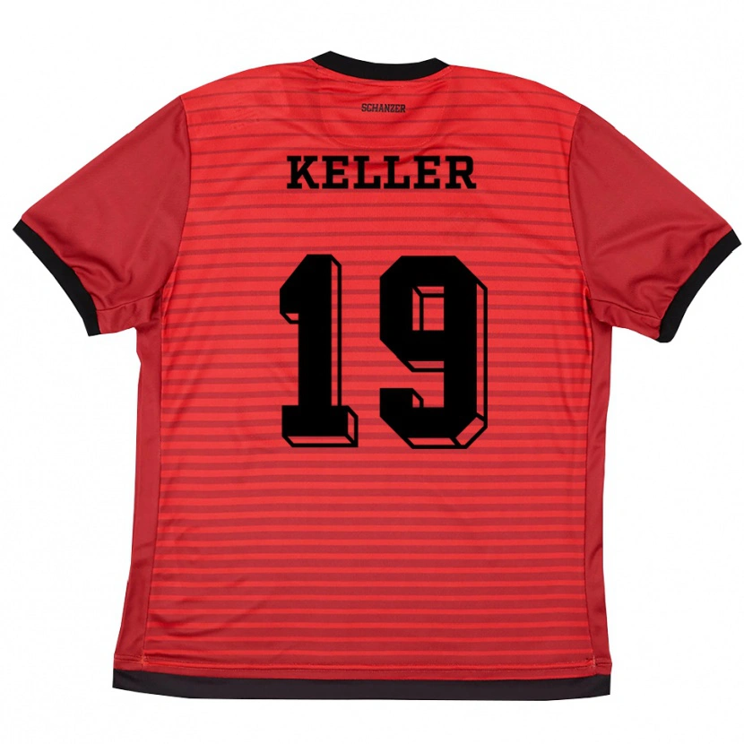 Danxen Herren Tom Keller #19 Rot Schwarz Heimtrikot Trikot 2025/26 T-Shirt Schweiz