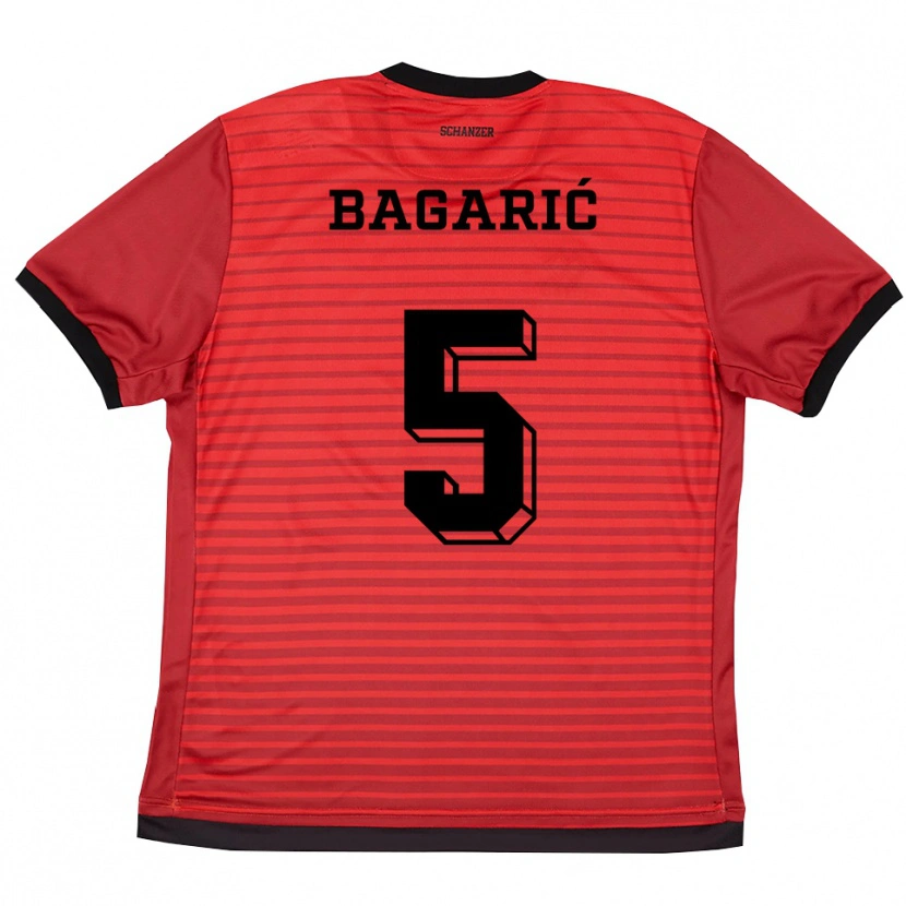 Danxen Herren Tomislav Bagarić #5 Rot Schwarz Heimtrikot Trikot 2025/26 T-Shirt Schweiz
