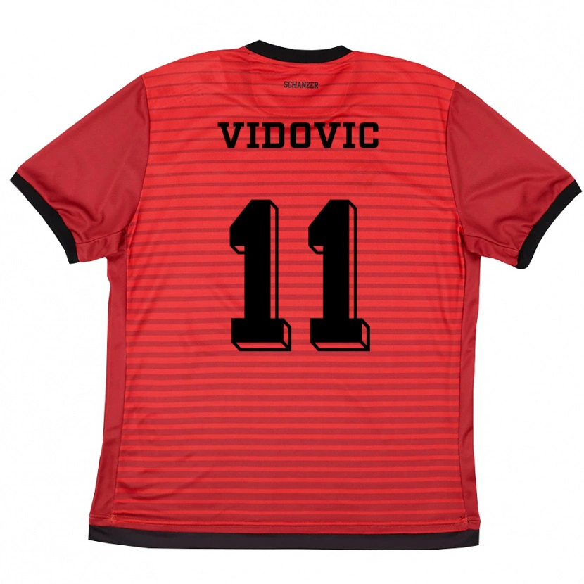 Danxen Herren Paula Vidovic #11 Rot Schwarz Heimtrikot Trikot 2025/26 T-Shirt Schweiz