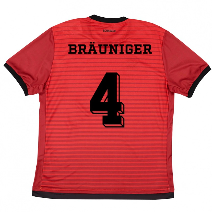 Danxen Herren Sandor Bräuniger #4 Rot Schwarz Heimtrikot Trikot 2025/26 T-Shirt Schweiz