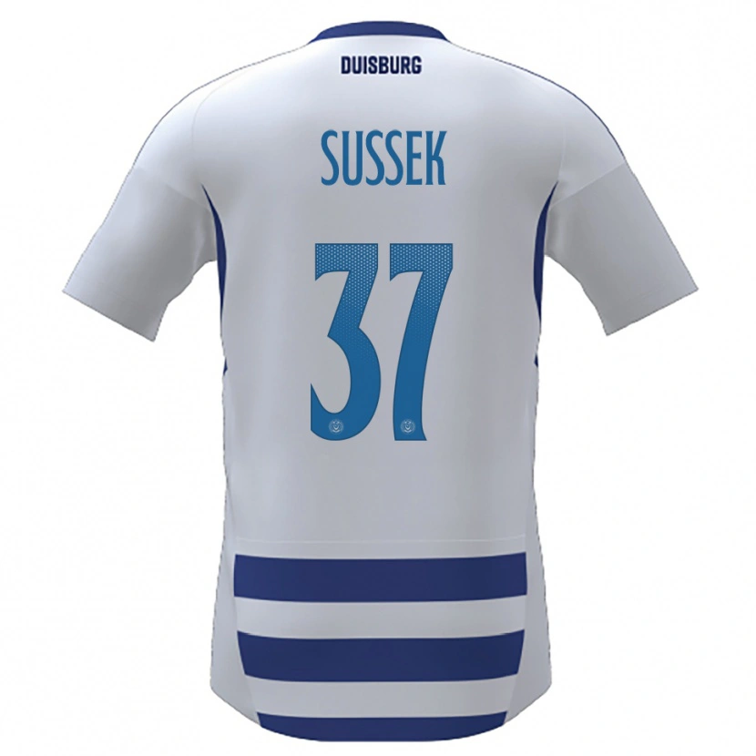 Danxen Herren Patrick Sussek #37 Weiß Blau Heimtrikot Trikot 2025/26 T-Shirt Schweiz