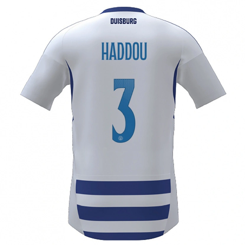 Danxen Herren Reda Haddou #3 Weiß Blau Heimtrikot Trikot 2025/26 T-Shirt Schweiz