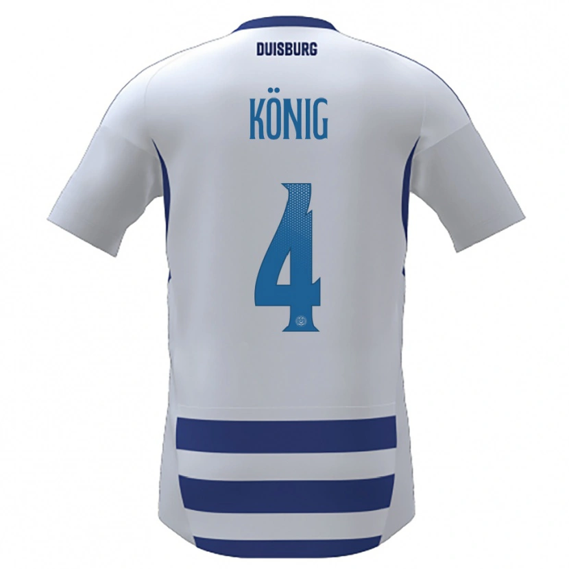 Danxen Herren Nathaniel König #4 Weiß Blau Heimtrikot Trikot 2025/26 T-Shirt Schweiz