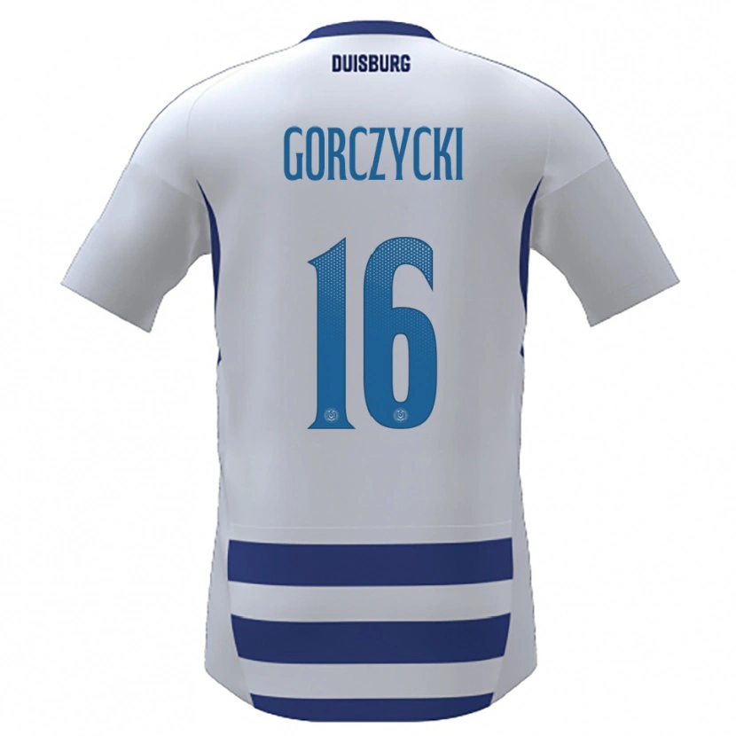 Danxen Herren Adrian Gorczycki #16 Weiß Blau Heimtrikot Trikot 2025/26 T-Shirt Schweiz