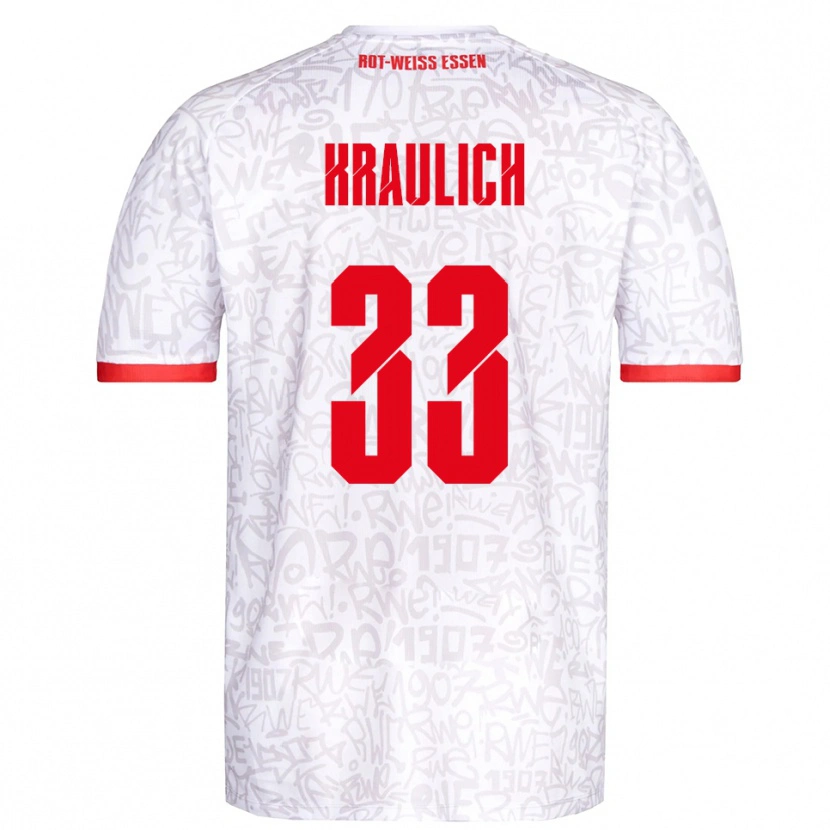 Danxen Herren Tobias Kraulich #33 Weiß Rot Heimtrikot Trikot 2025/26 T-Shirt Schweiz
