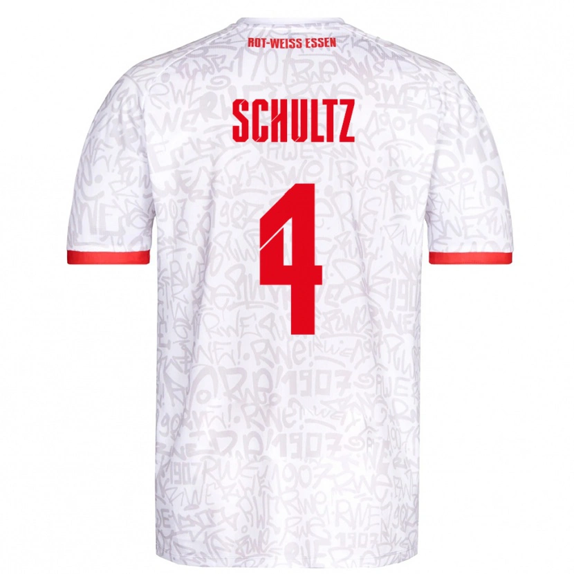 Danxen Herren Michael Schultz #4 Weiß Rot Heimtrikot Trikot 2025/26 T-Shirt Schweiz