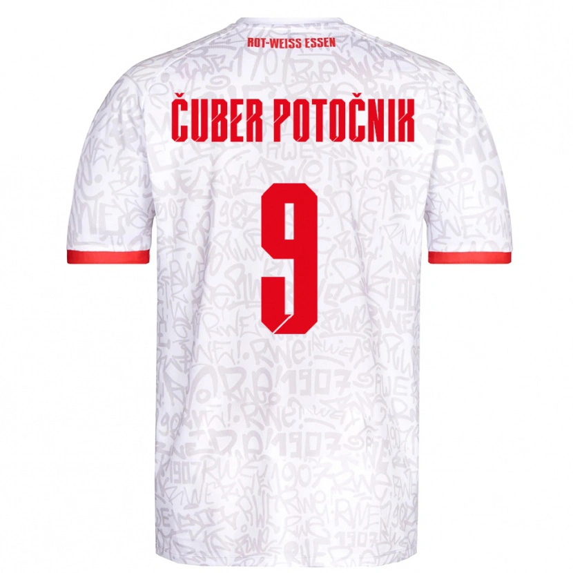 Danxen Herren Jaka Cuber Potocnik #9 Weiß Rot Heimtrikot Trikot 2025/26 T-Shirt Schweiz