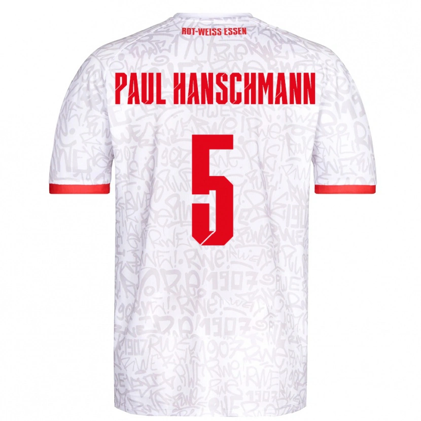 Danxen Herren Theodor Paul Hanschmann #5 Weiß Rot Heimtrikot Trikot 2025/26 T-Shirt Schweiz