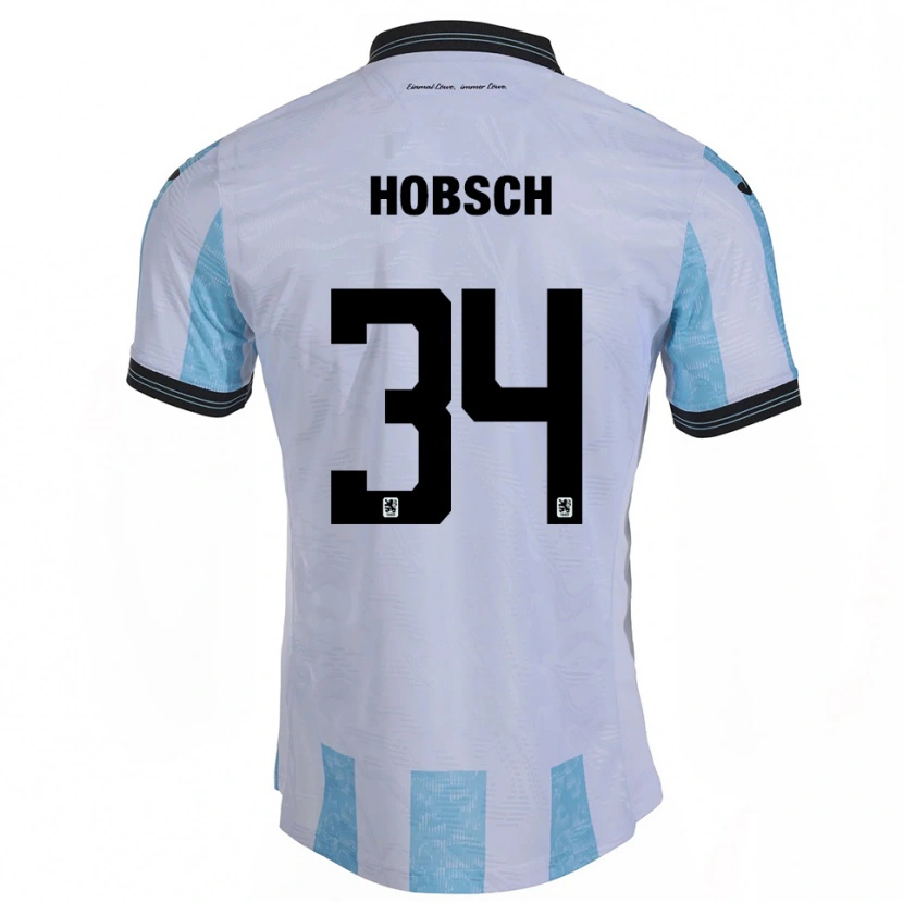 Danxen Herren Patrick Hobsch #34 Weiß Himmelblau Heimtrikot Trikot 2025/26 T-Shirt Schweiz