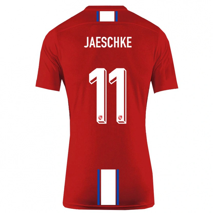 Danxen Herren Yannik Jaeschke #11 Rot Weiß Heimtrikot Trikot 2025/26 T-Shirt Schweiz