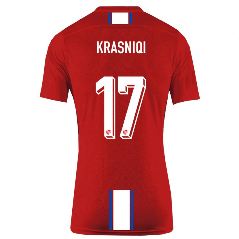 Danxen Herren Ermal Krasniqi #17 Rot Weiß Heimtrikot Trikot 2025/26 T-Shirt Schweiz