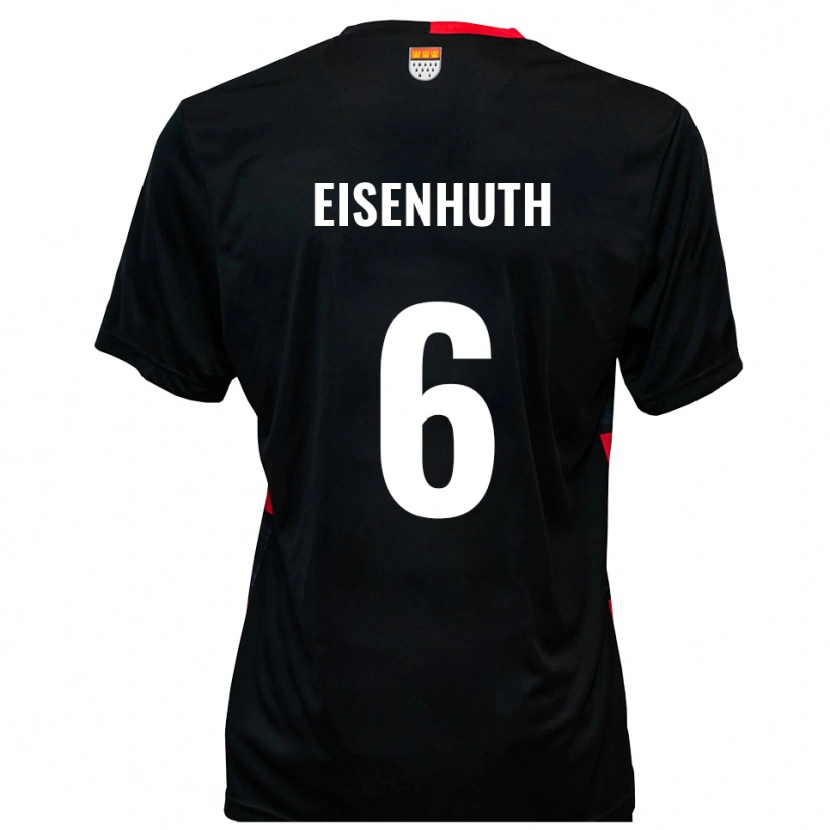 Danxen Herren Tobias Eisenhuth #6 Schwarz Rot Heimtrikot Trikot 2025/26 T-Shirt Schweiz