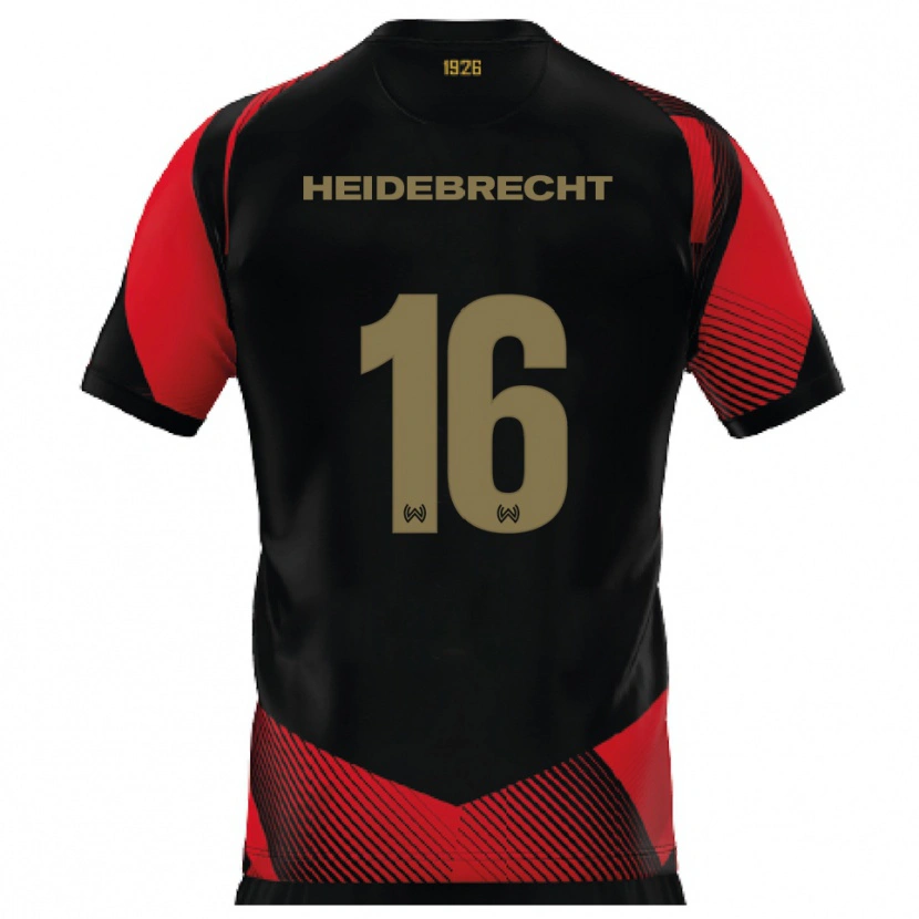 Danxen Herren Elias Heidebrecht #16 Schwarz Rot Heimtrikot Trikot 2025/26 T-Shirt Schweiz