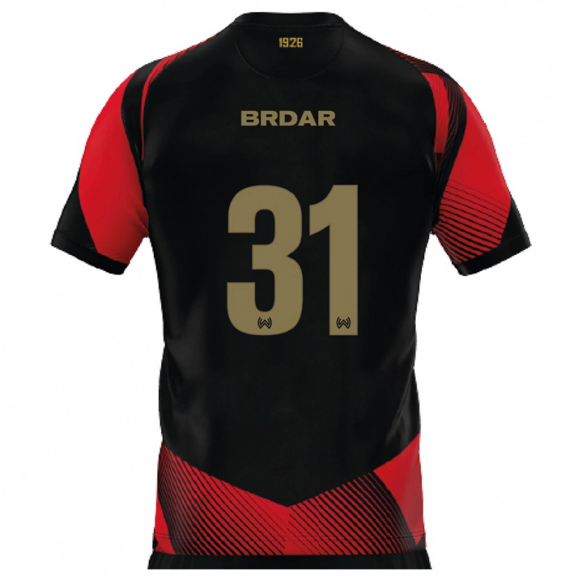 Danxen Herren Noah Brdar #31 Schwarz Rot Heimtrikot Trikot 2025/26 T-Shirt Schweiz