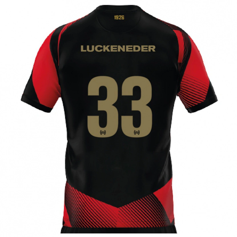 Danxen Herren Felix Luckeneder #33 Schwarz Rot Heimtrikot Trikot 2025/26 T-Shirt Schweiz