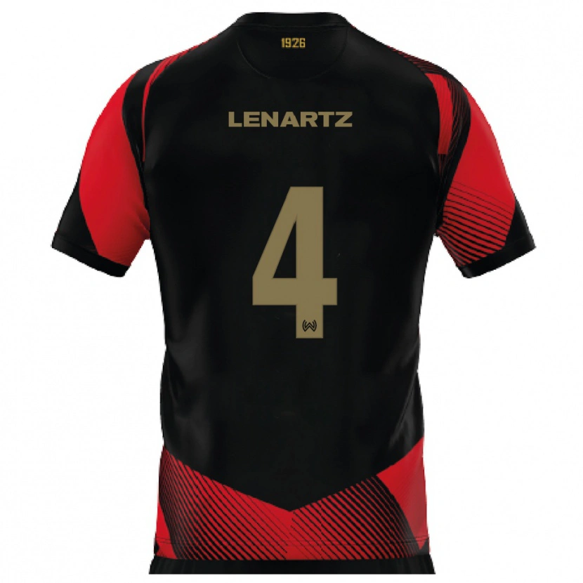 Danxen Herren Oskar Lenartz #4 Schwarz Rot Heimtrikot Trikot 2025/26 T-Shirt Schweiz