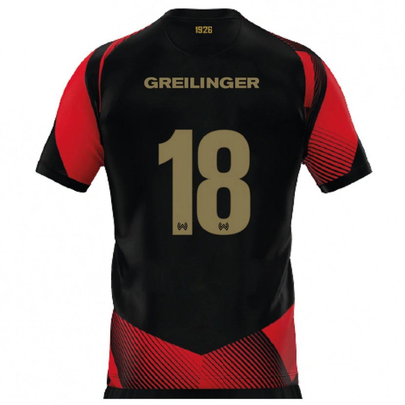 Danxen Herren Fabian Greilinger #18 Schwarz Rot Heimtrikot Trikot 2025/26 T-Shirt Schweiz