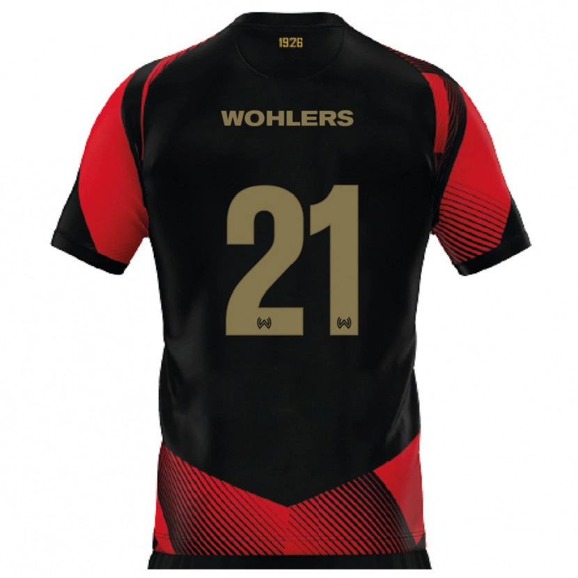 Danxen Herren Ole Wohlers #21 Schwarz Rot Heimtrikot Trikot 2025/26 T-Shirt Schweiz