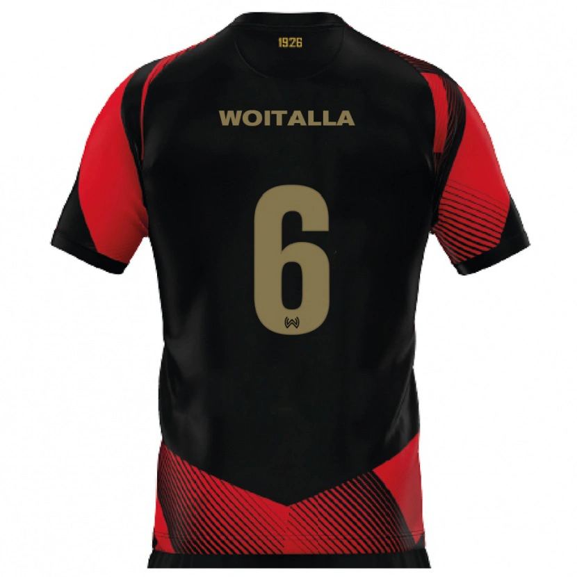 Danxen Herren Luis Woitalla #6 Schwarz Rot Heimtrikot Trikot 2025/26 T-Shirt Schweiz