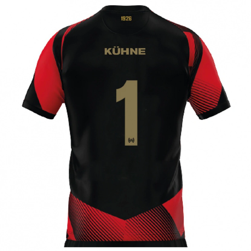 Danxen Herren Lars Kühne #1 Schwarz Rot Heimtrikot Trikot 2025/26 T-Shirt Schweiz