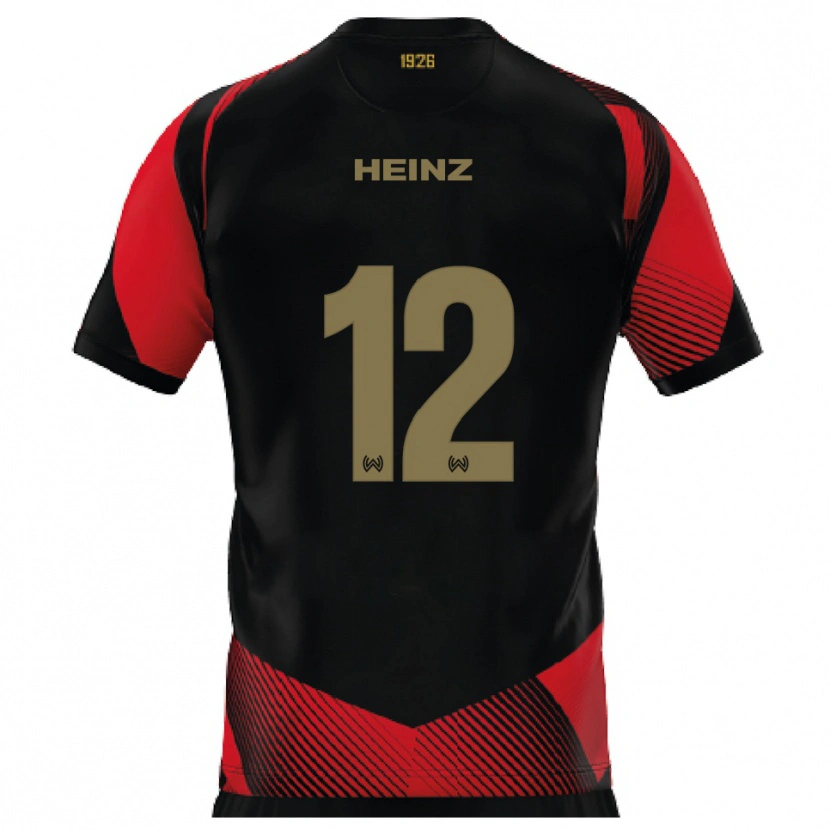 Danxen Herren Lewin Heinz #12 Schwarz Rot Heimtrikot Trikot 2025/26 T-Shirt Schweiz