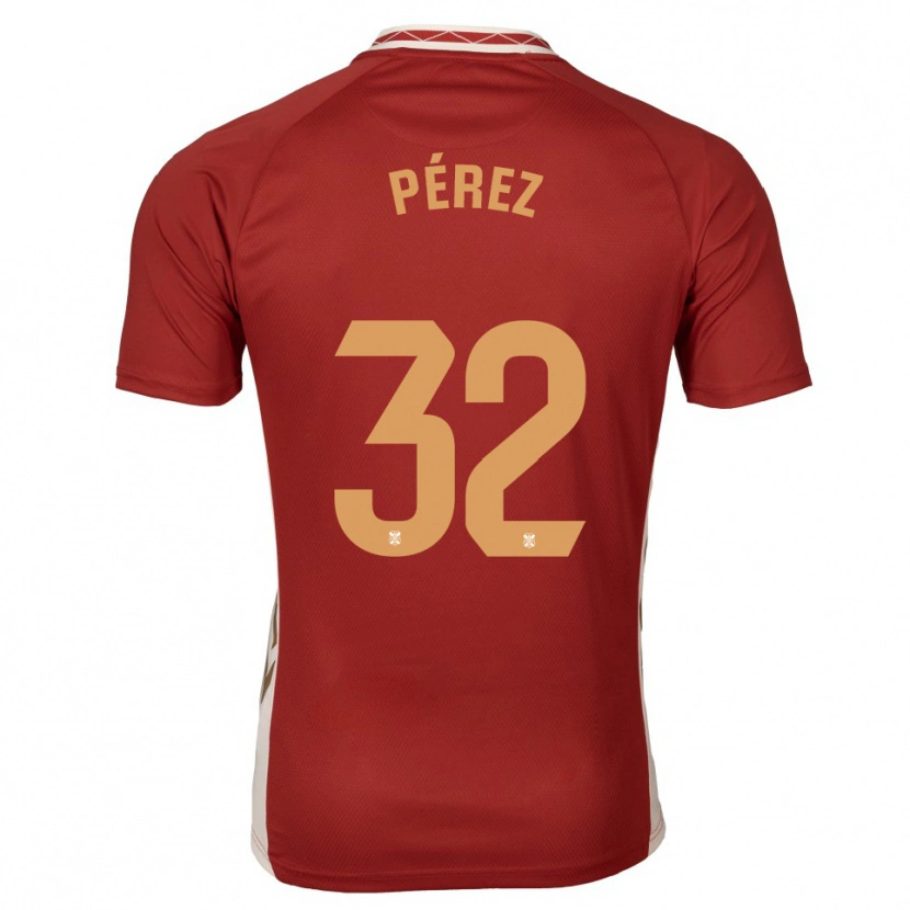 Danxen Herren Joel Pérez #32 Burgunder Gold Auswärtstrikot Trikot 2025/26 T-Shirt Schweiz