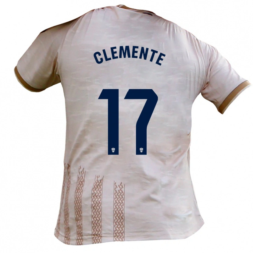 Danxen Herren Jesús Clemente #17 Cremeweiß Braun Auswärtstrikot Trikot 2025/26 T-Shirt Schweiz