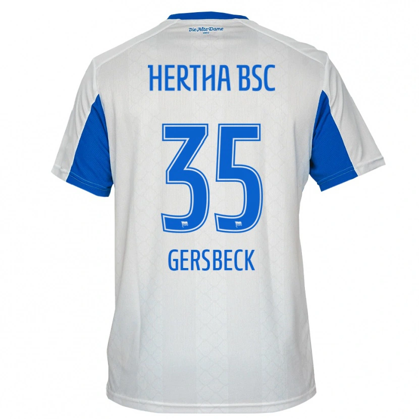 Danxen Herren Marius Gersbeck #35 Weiß Blau Auswärtstrikot Trikot 2025/26 T-Shirt Schweiz