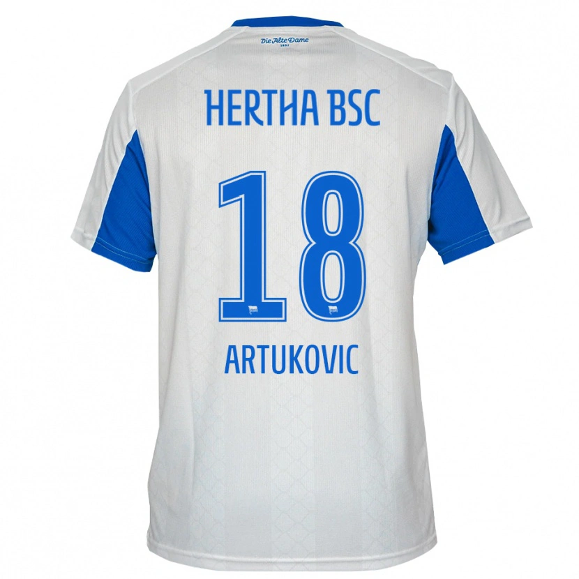 Danxen Herren Ardian Artukovic #18 Weiß Blau Auswärtstrikot Trikot 2025/26 T-Shirt Schweiz