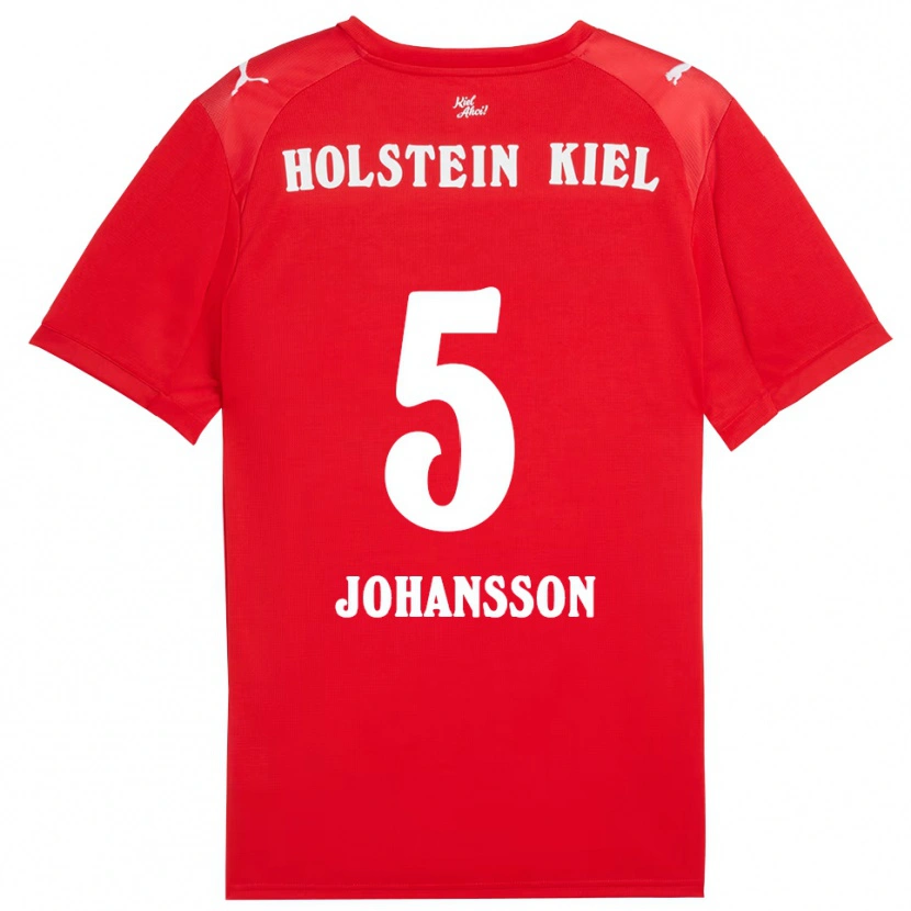 Danxen Herren Carl Johansson #5 Rot Blau Auswärtstrikot Trikot 2025/26 T-Shirt Schweiz