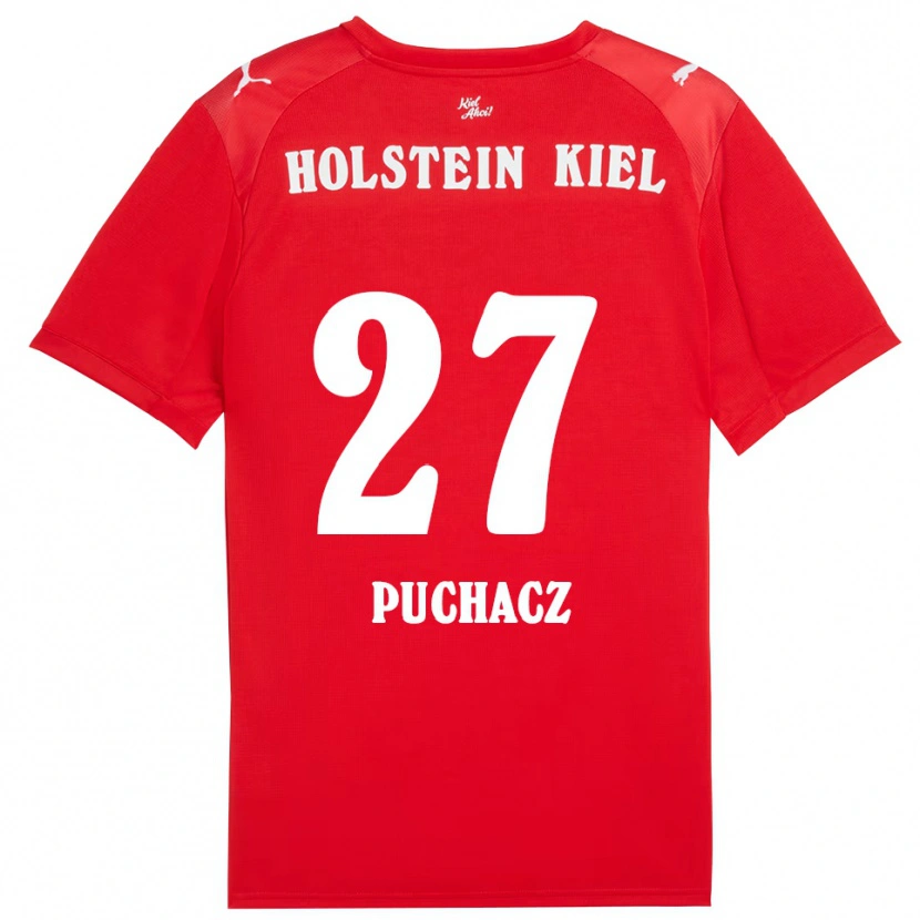Danxen Herren Tymoteusz Puchacz #27 Rot Blau Auswärtstrikot Trikot 2025/26 T-Shirt Schweiz