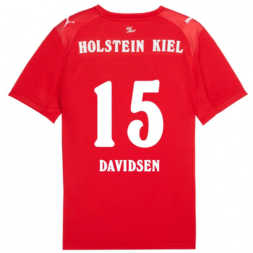 Danxen Herren Kasper Davidsen #15 Rot Blau Auswärtstrikot Trikot 2025/26 T-Shirt Schweiz