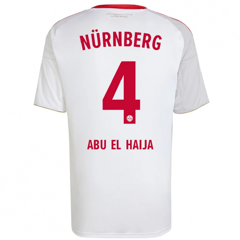Danxen Herren Khalid Abu El Haija #4 Weiß Rot Auswärtstrikot Trikot 2025/26 T-Shirt Schweiz