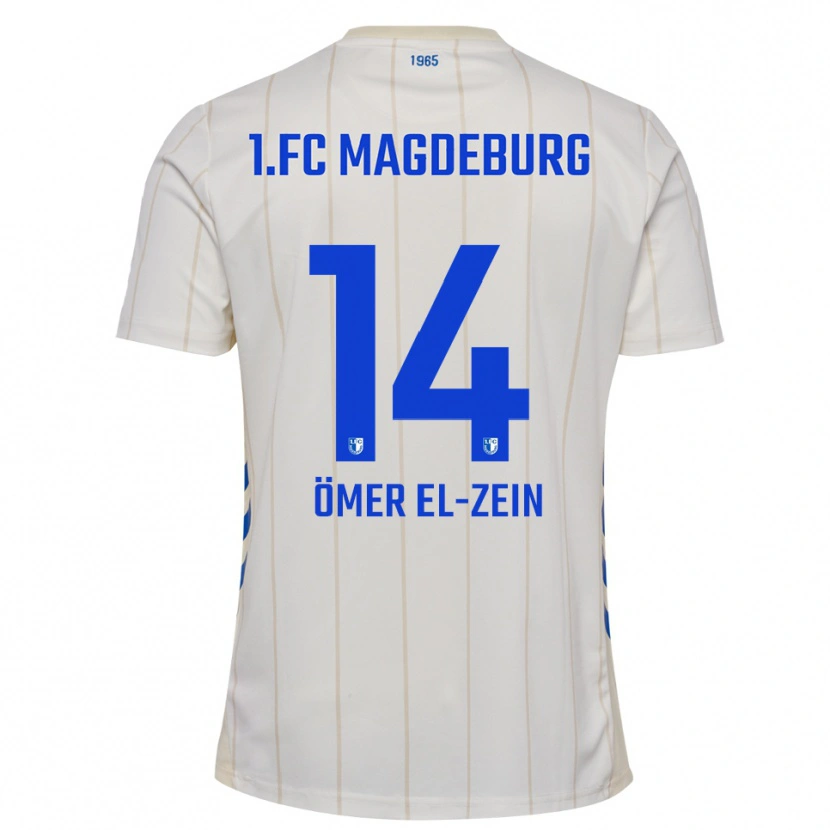 Danxen Herren Abu-Bekir Ömer El-Zein #14 Weiß Blau Auswärtstrikot Trikot 2025/26 T-Shirt Schweiz