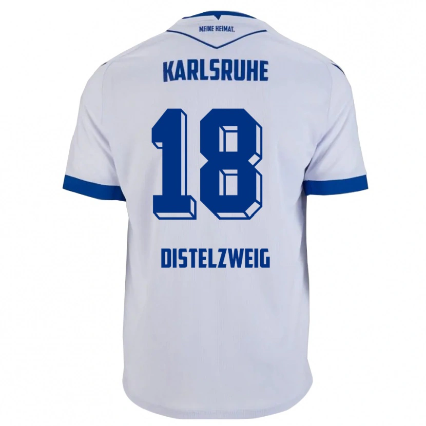 Danxen Herren Jakob Distelzweig #18 Weiß Blau Auswärtstrikot Trikot 2025/26 T-Shirt Schweiz