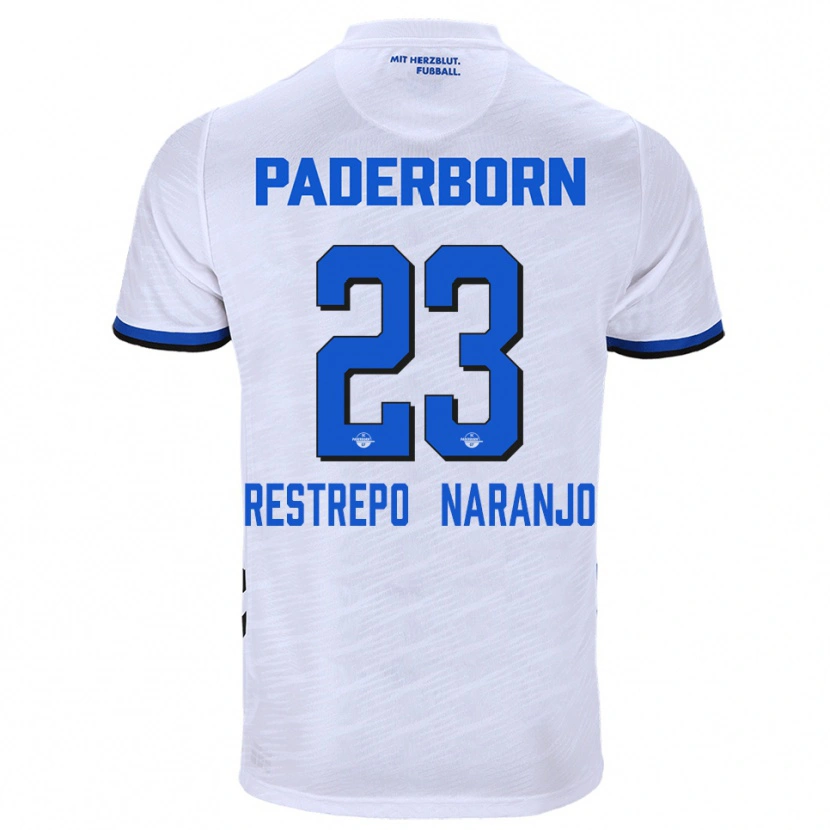 Danxen Herren Pedro Restrepo Naranjo #23 Weiß Blau Auswärtstrikot Trikot 2025/26 T-Shirt Schweiz