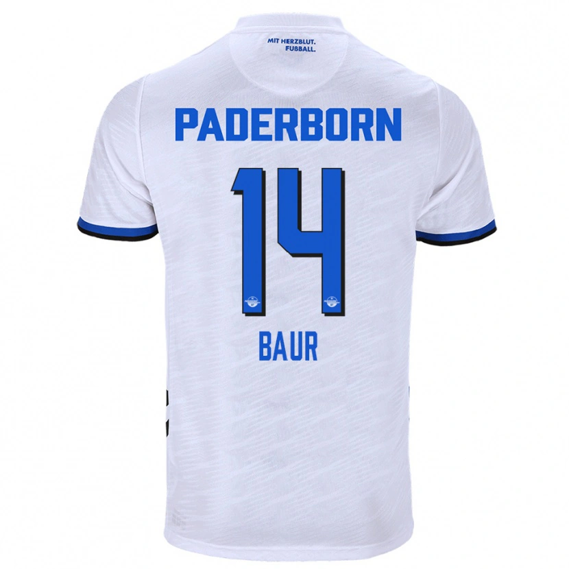 Danxen Herren Mika Baur #14 Weiß Blau Auswärtstrikot Trikot 2025/26 T-Shirt Schweiz