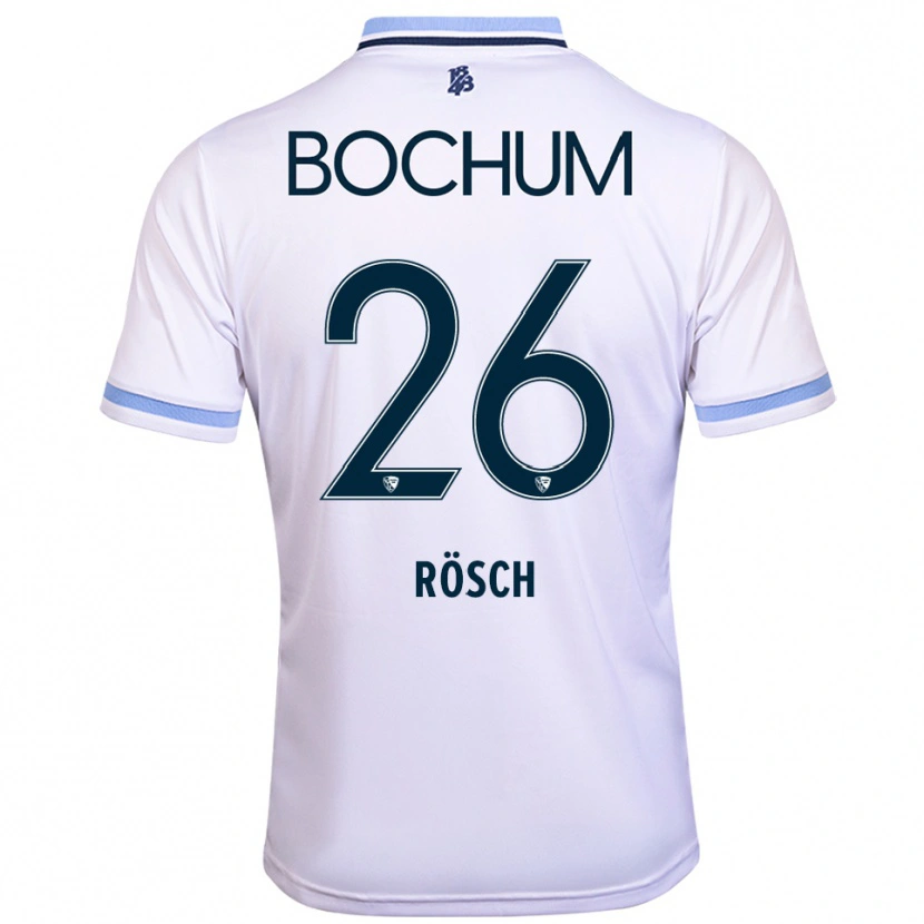 Danxen Herren Romario Rösch #26 Weiß Himmelblau Auswärtstrikot Trikot 2025/26 T-Shirt Schweiz