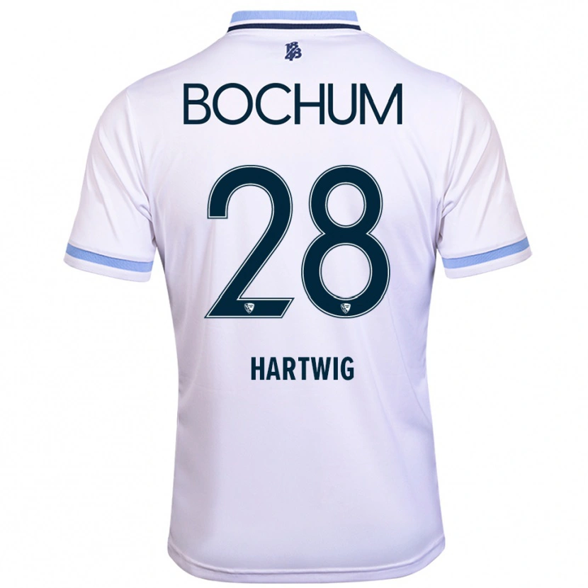 Danxen Herren Luis Hartwig #28 Weiß Himmelblau Auswärtstrikot Trikot 2025/26 T-Shirt Schweiz