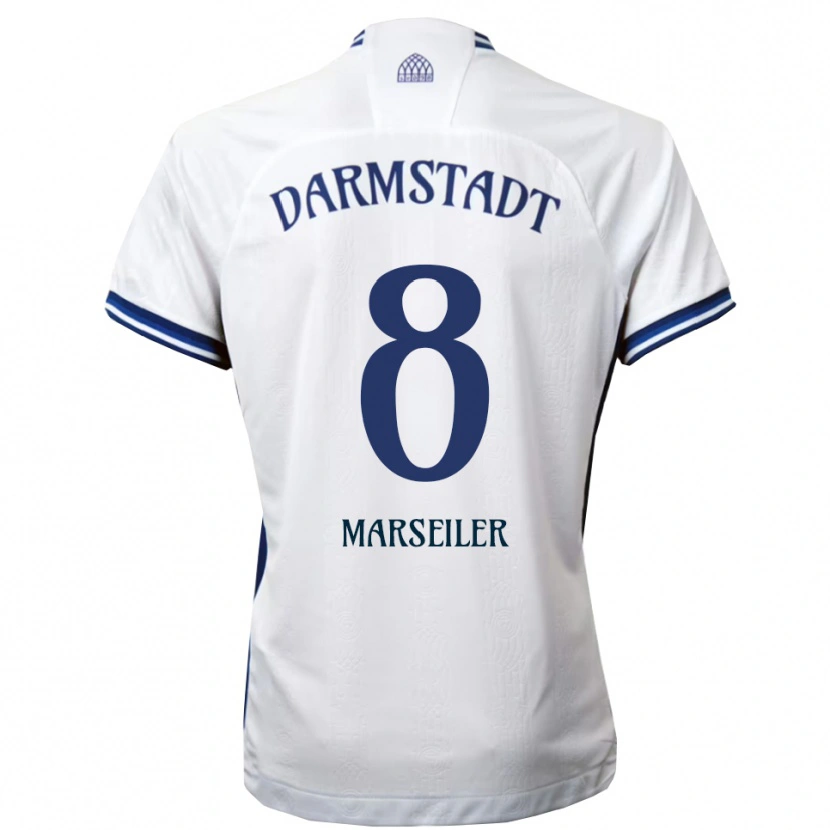 Danxen Herren Luca Marseiler #8 Weiß Blau Auswärtstrikot Trikot 2025/26 T-Shirt Schweiz
