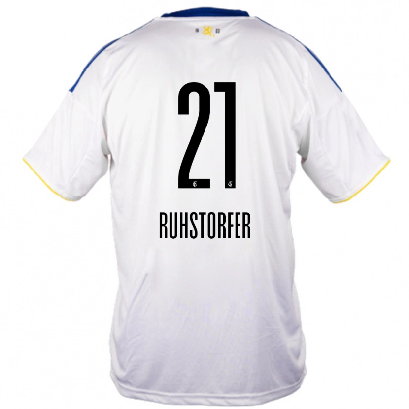 Danxen Herren Kimberly Ruhstorfer #21 Weiß Blau Gelb Auswärtstrikot Trikot 2025/26 T-Shirt Schweiz