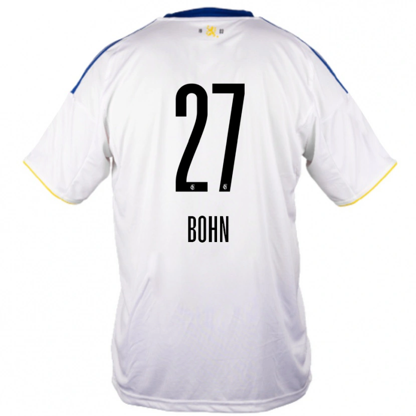 Danxen Herren Sebastian Bohn #27 Weiß Blau Gelb Auswärtstrikot Trikot 2025/26 T-Shirt Schweiz